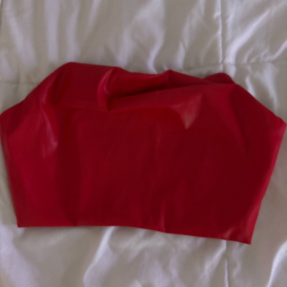 Red Leather Corset Top